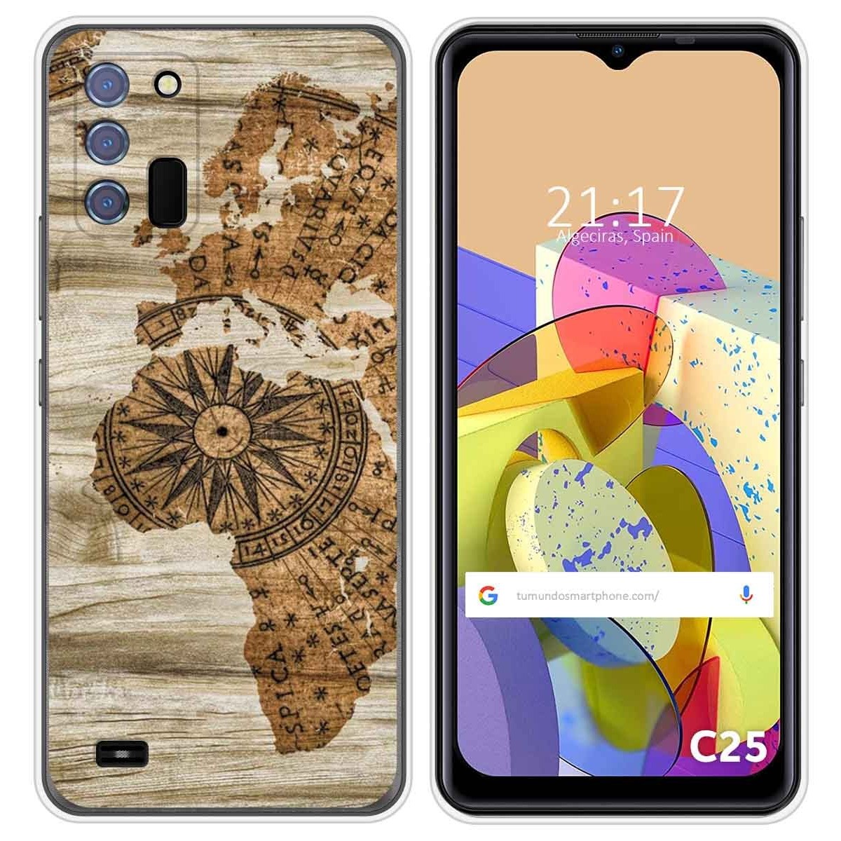 Funda Silicona para Oukitel C25 diseño Madera 07 Dibujos