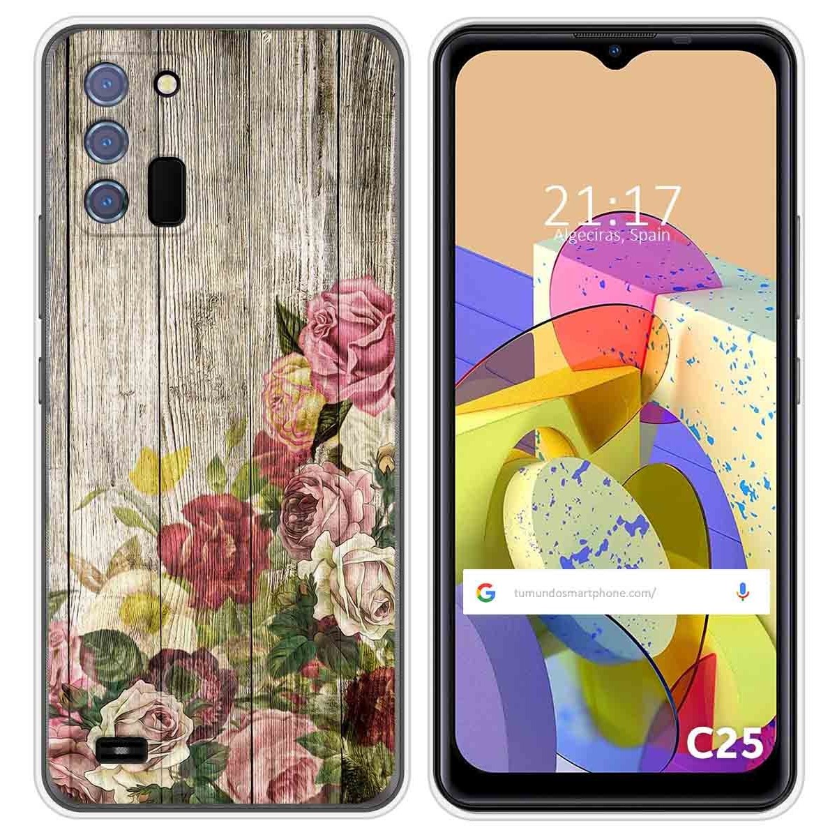 Funda Silicona para Oukitel C25 diseño Madera 08 Dibujos
