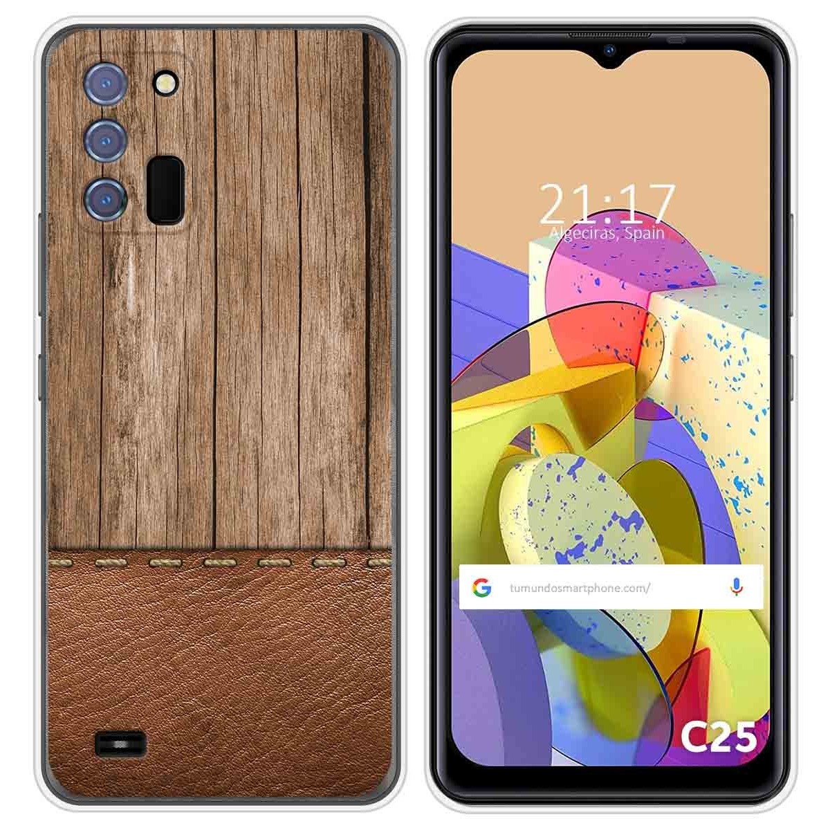 Funda Silicona para Oukitel C25 diseño Madera 09 Dibujos
