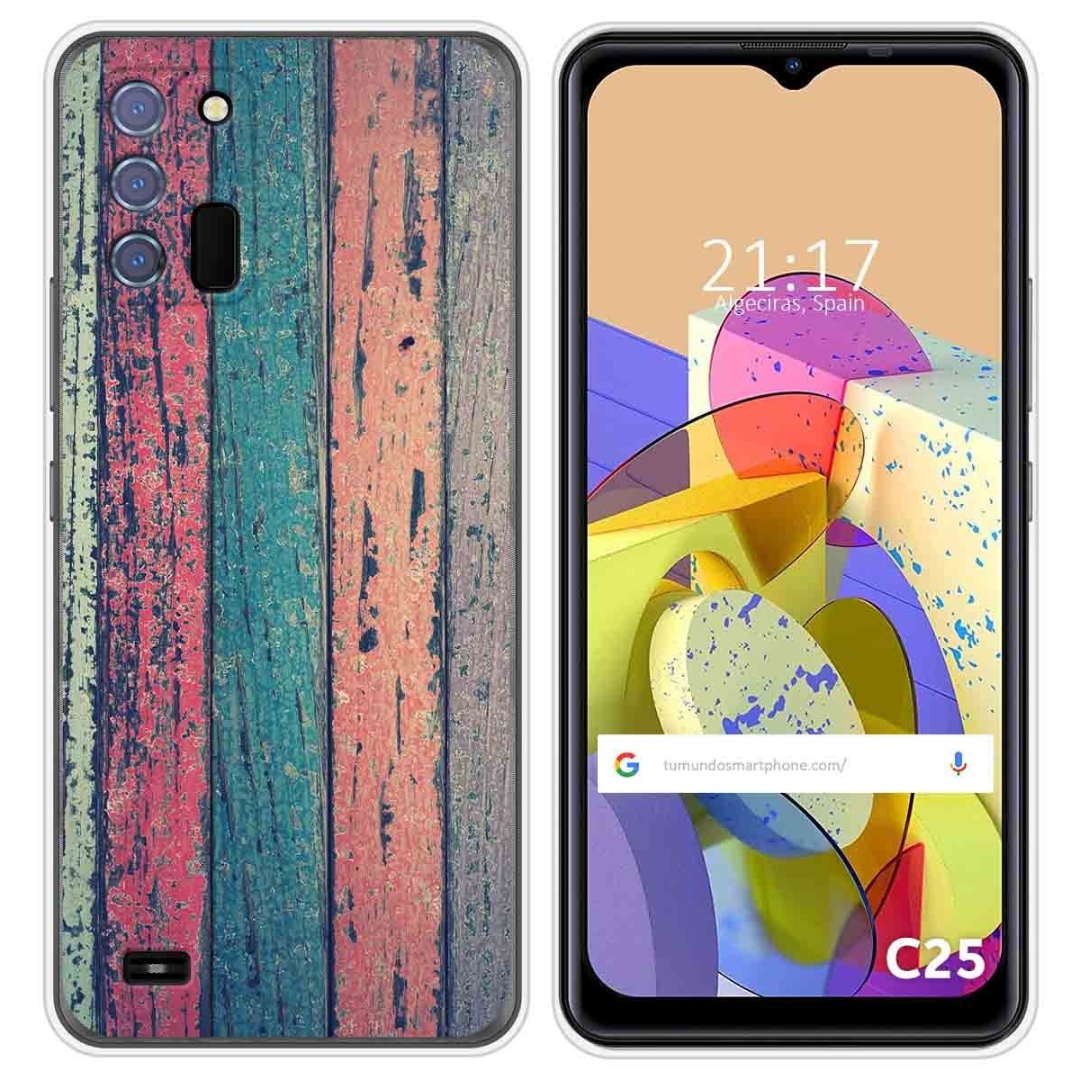 Funda Silicona para Oukitel C25 diseño Madera 10 Dibujos