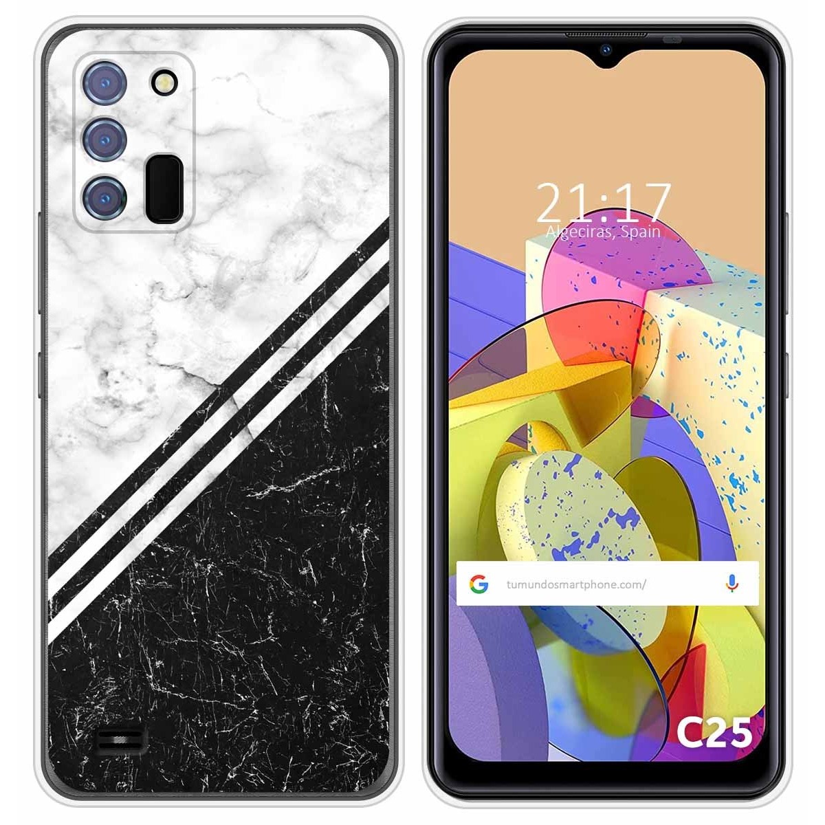 Funda Silicona para Oukitel C25 diseño Mármol 01 Dibujos