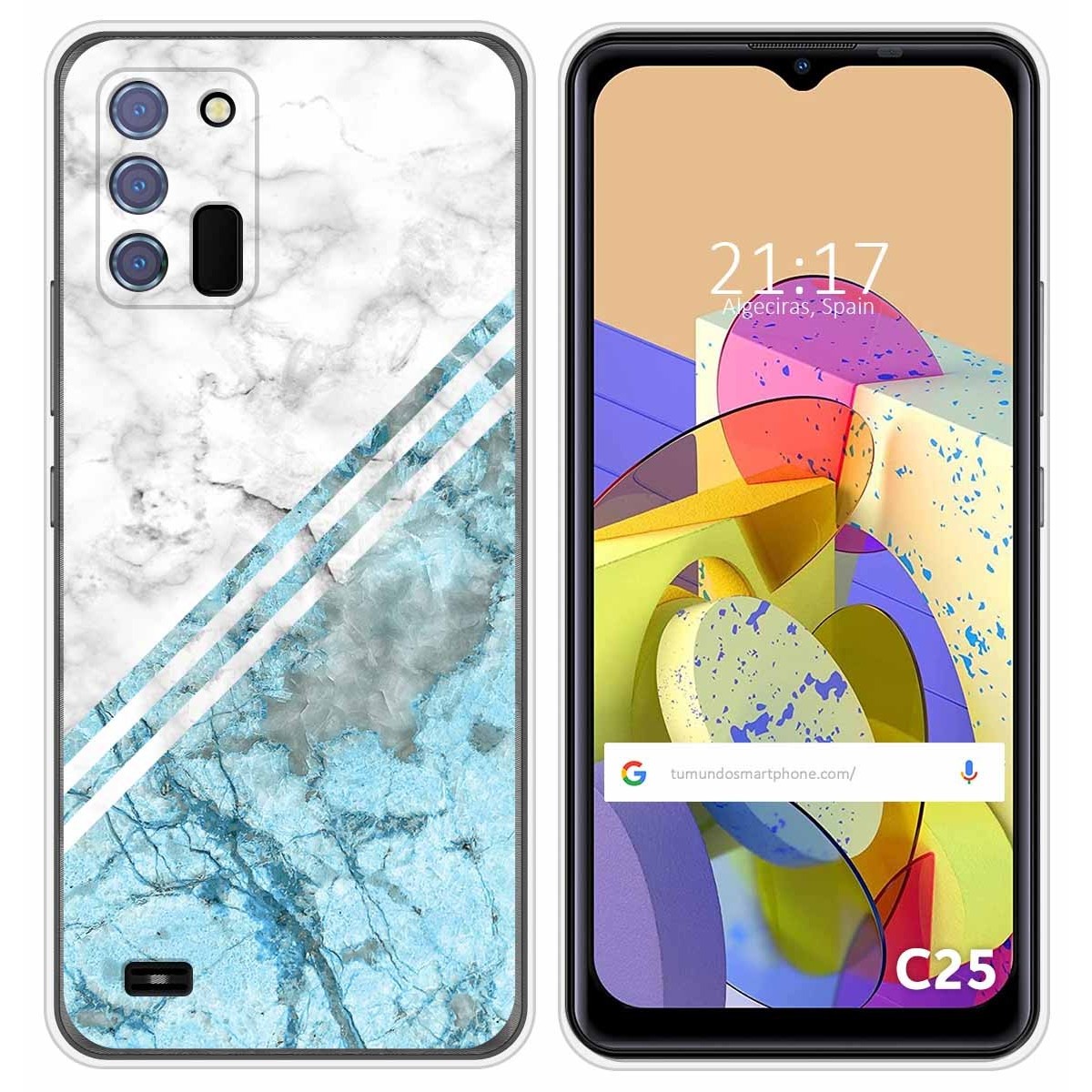 Funda Silicona para Oukitel C25 diseño Mármol 02 Dibujos