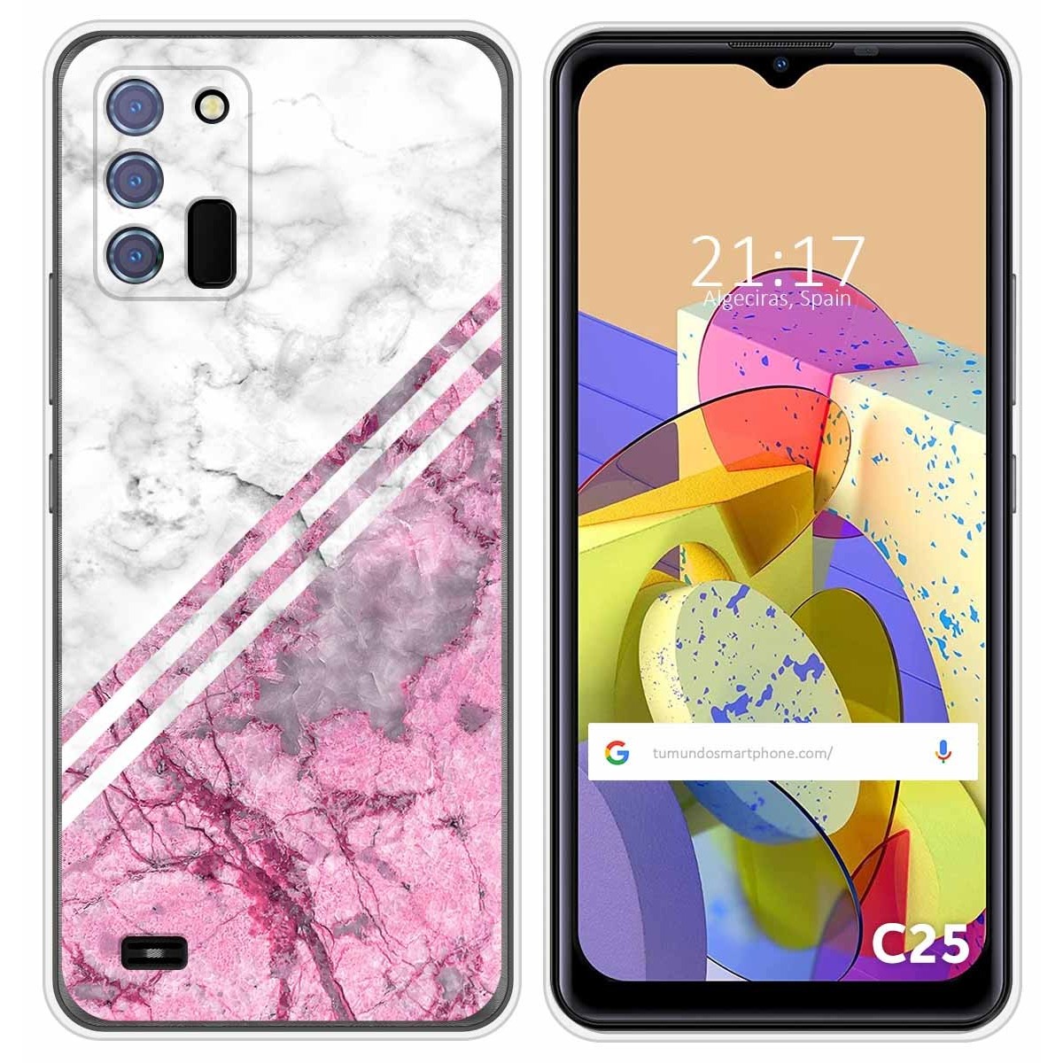 Funda Silicona para Oukitel C25 diseño Mármol 03 Dibujos