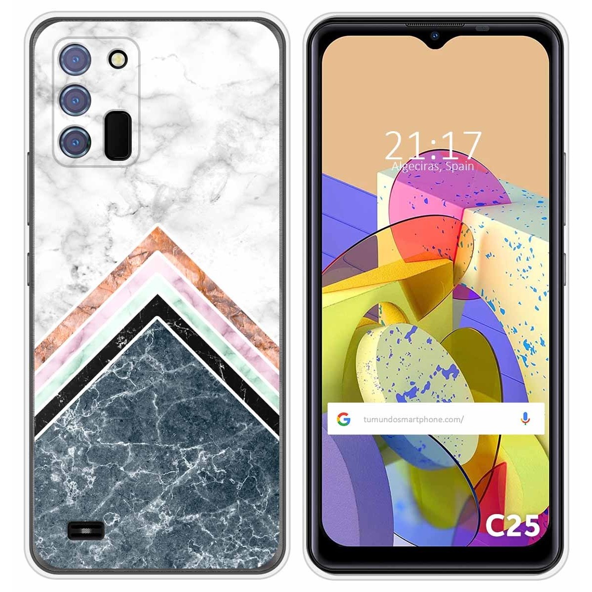 Funda Silicona para Oukitel C25 diseño Mármol 05 Dibujos