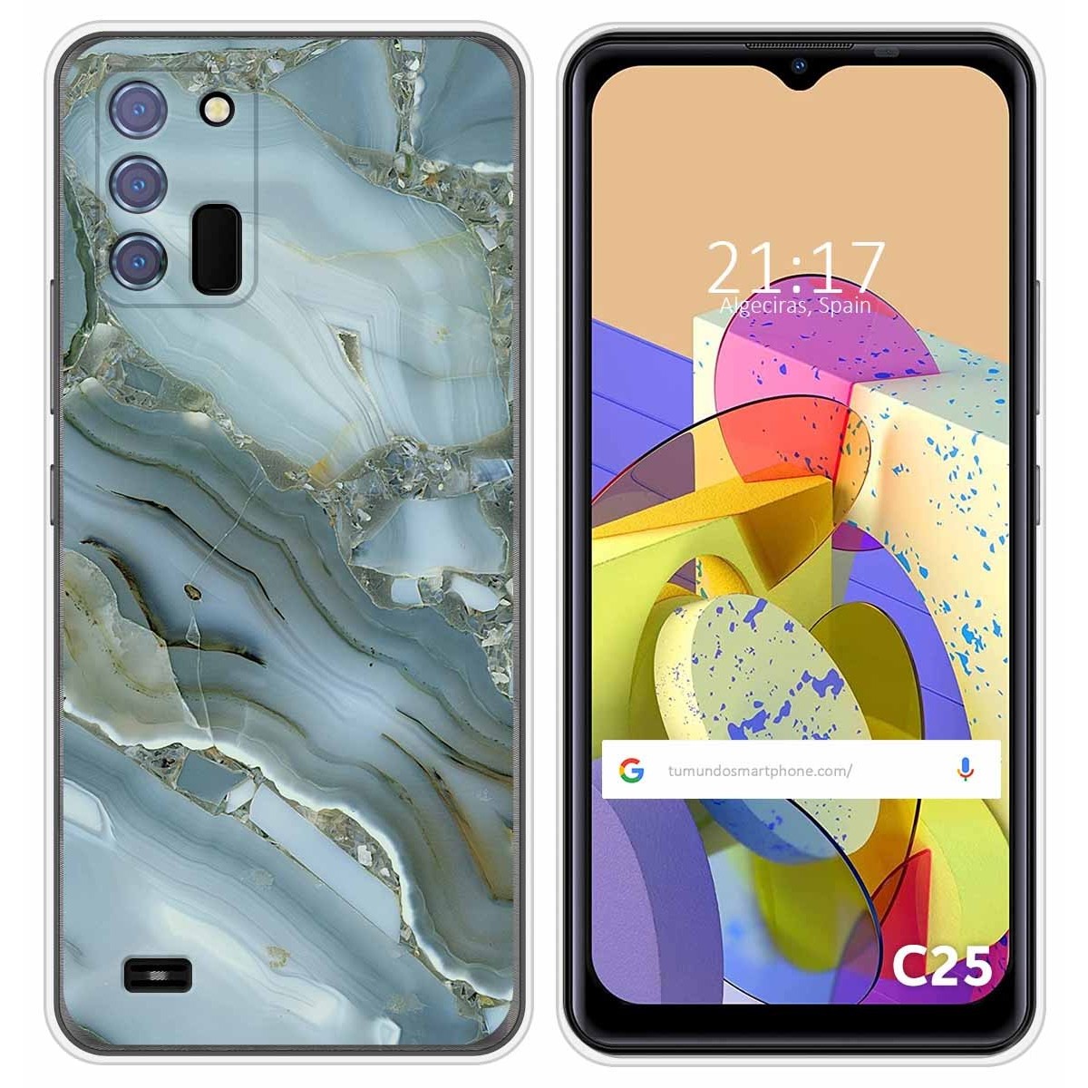 Funda Silicona para Oukitel C25 diseño Mármol 09 Dibujos