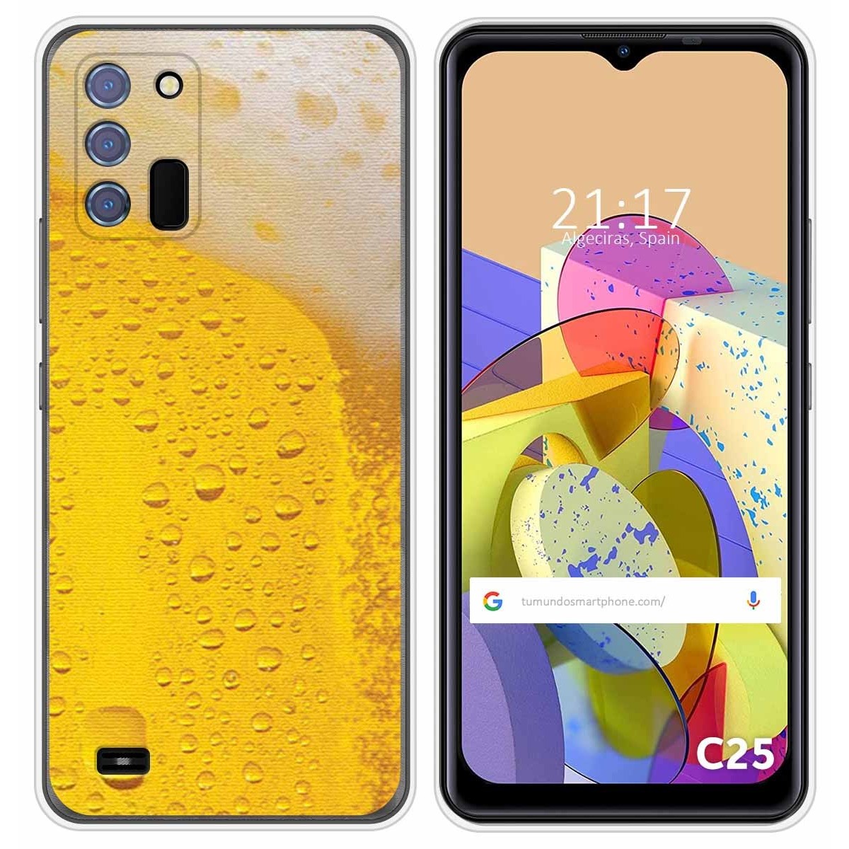 Funda Silicona para Oukitel C25 diseño Cerveza Dibujos