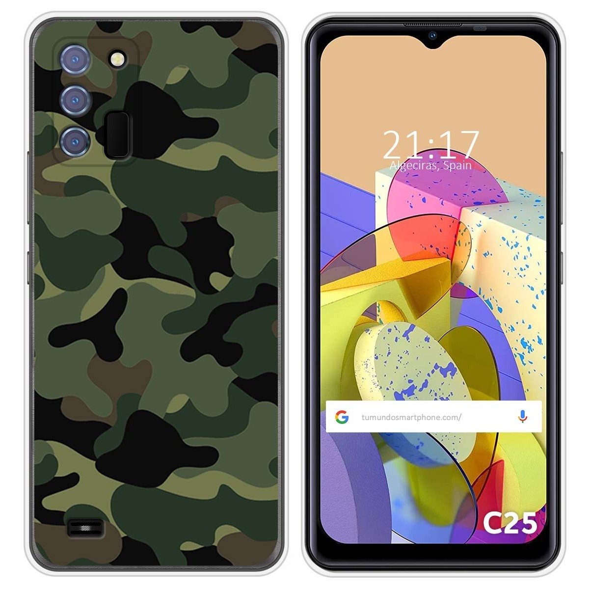 Funda Silicona para Oukitel C25 diseño Camuflaje Dibujos
