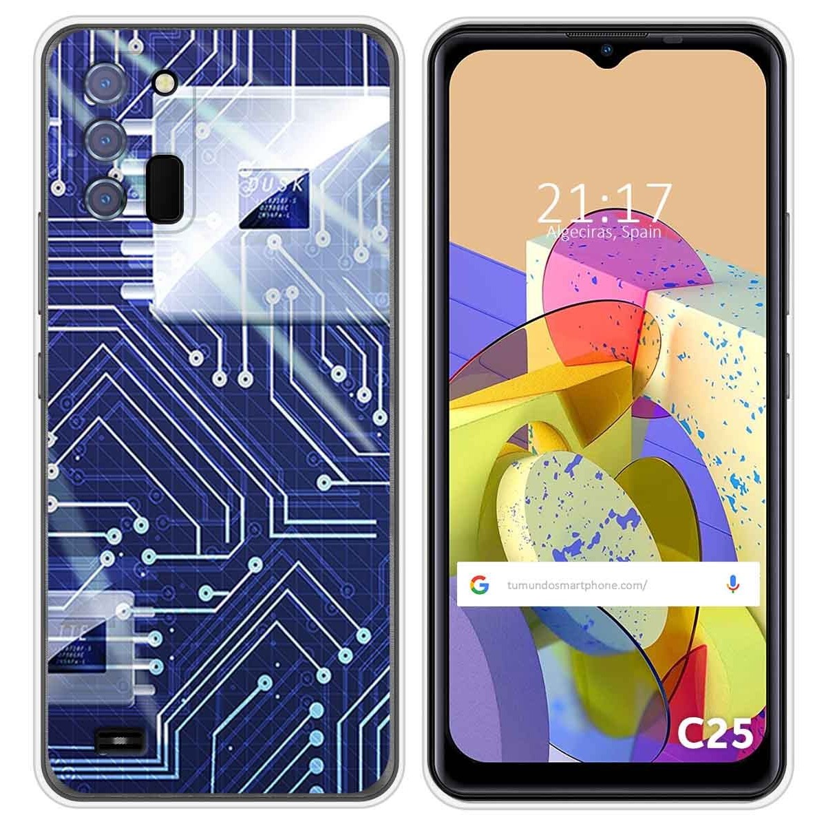 Funda Silicona para Oukitel C25 diseño Circuito Dibujos