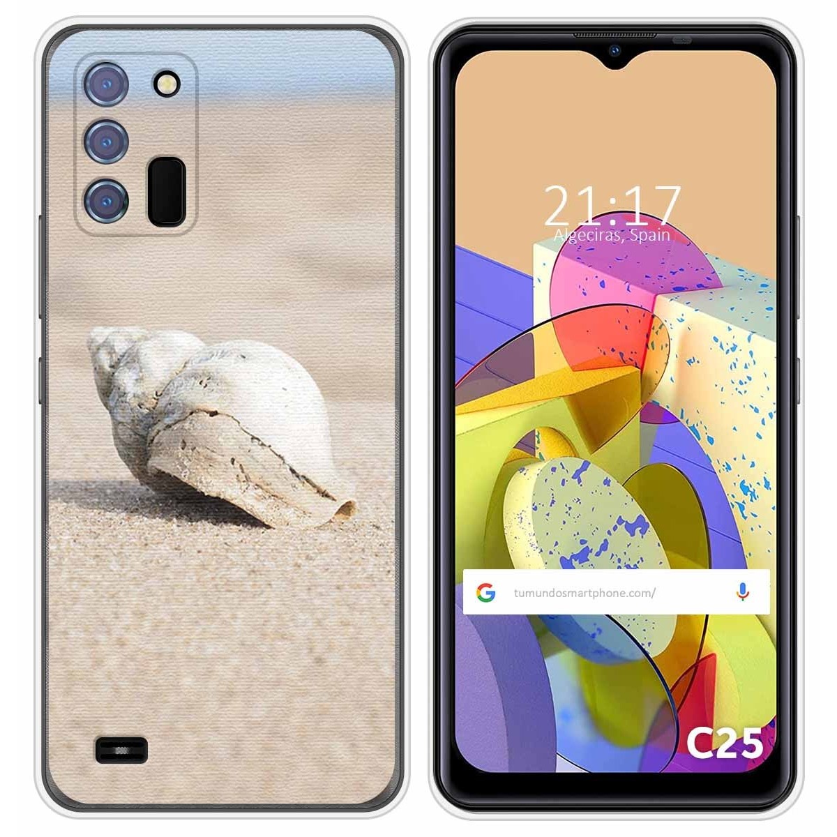 Funda Silicona para Oukitel C25 diseño Concha Dibujos