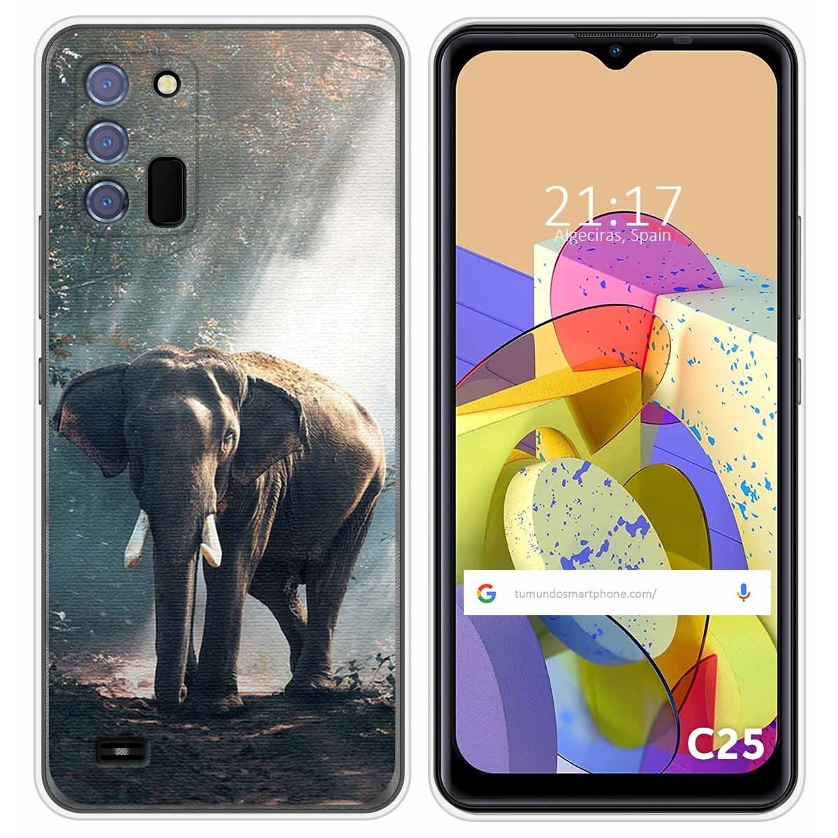 Funda Silicona para Oukitel C25 diseño Elefante Dibujos