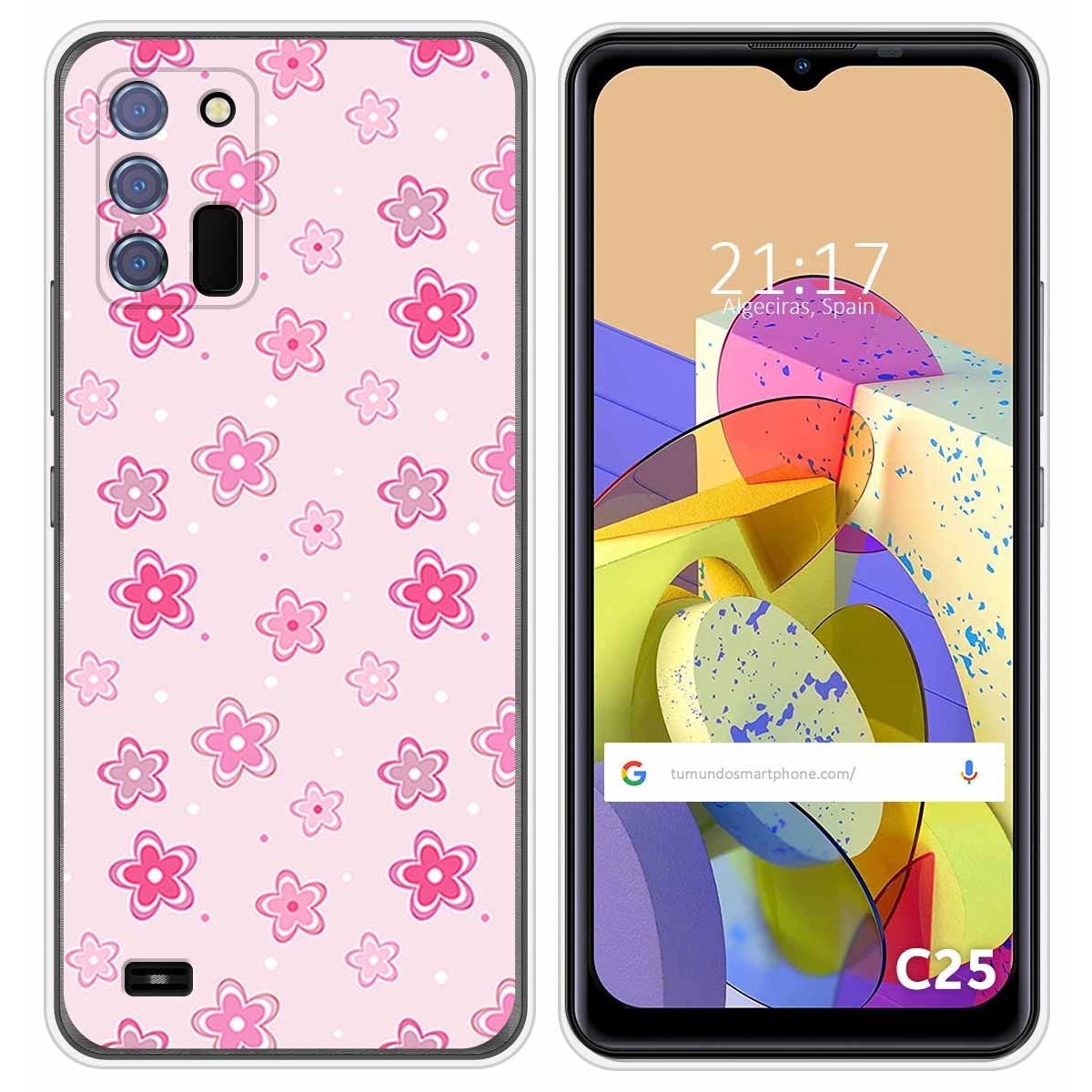 Funda Silicona para Oukitel C25 diseño Flores Dibujos