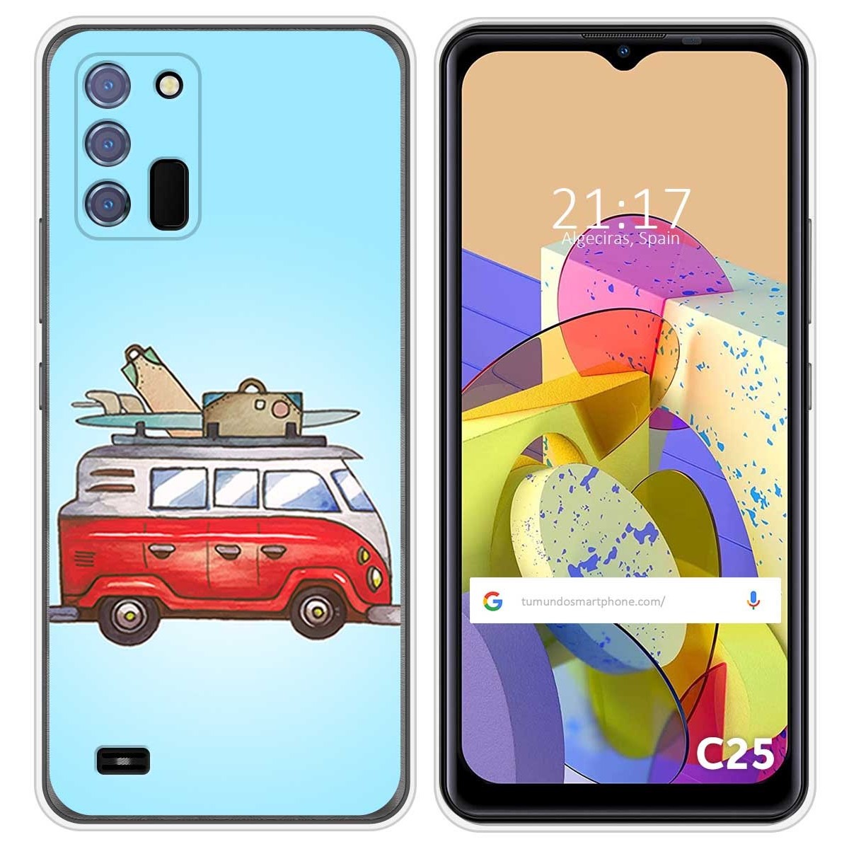 Funda Silicona para Oukitel C25 diseño Furgoneta Dibujos