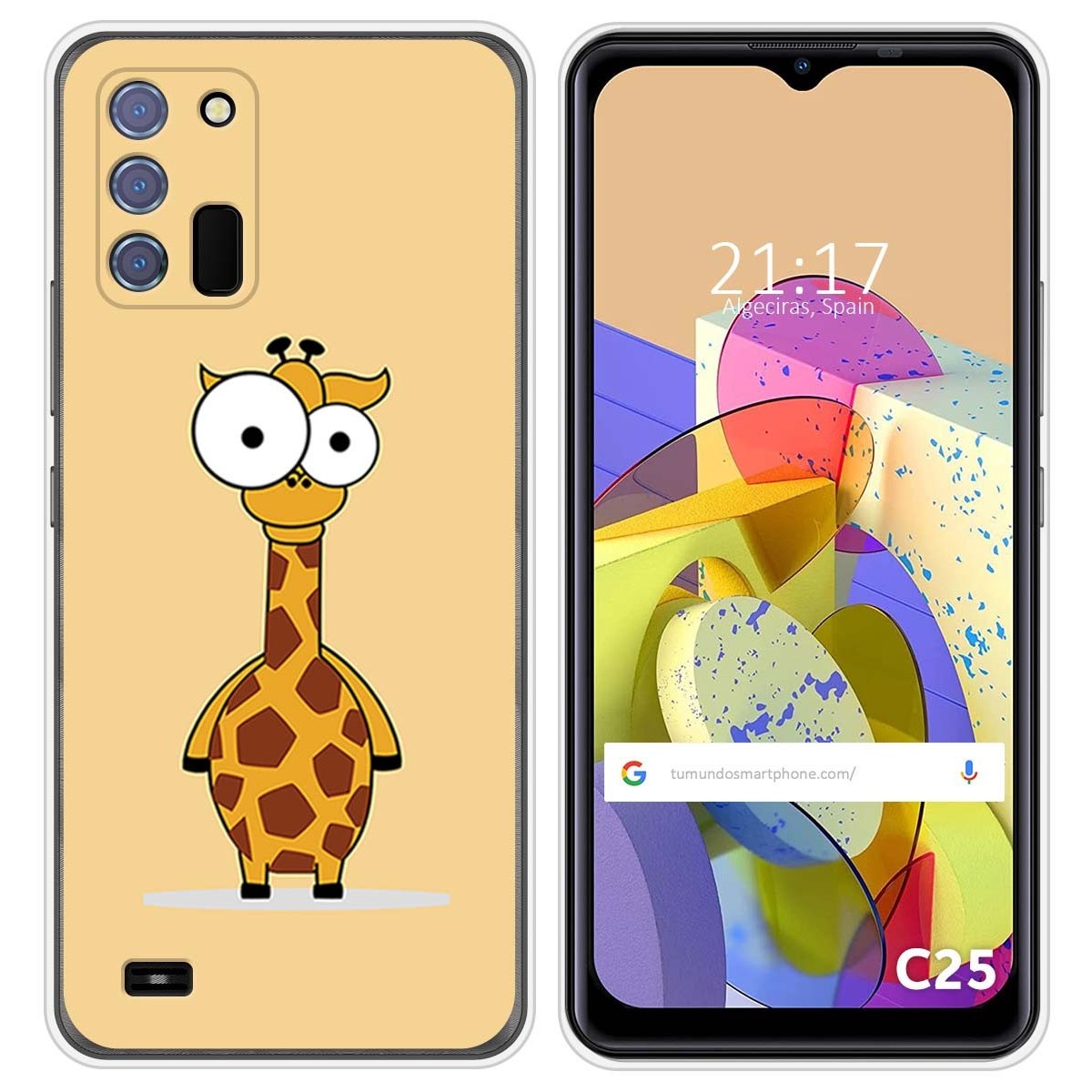 Funda Silicona para Oukitel C25 diseño Jirafa Dibujos