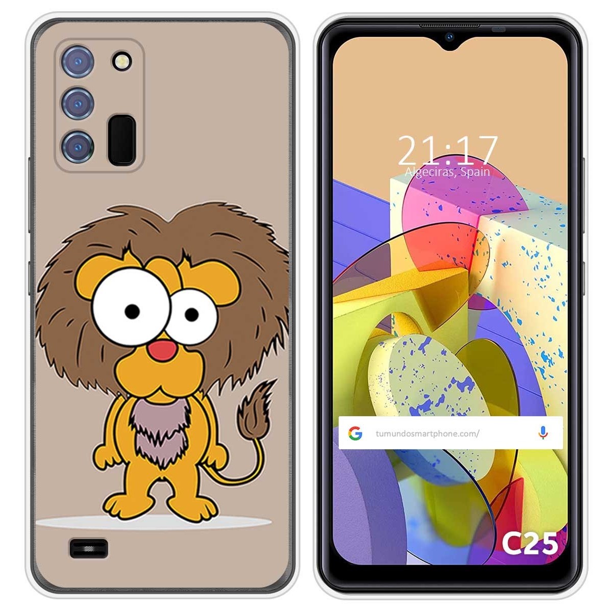 Funda Silicona para Oukitel C25 diseño Leon Dibujos