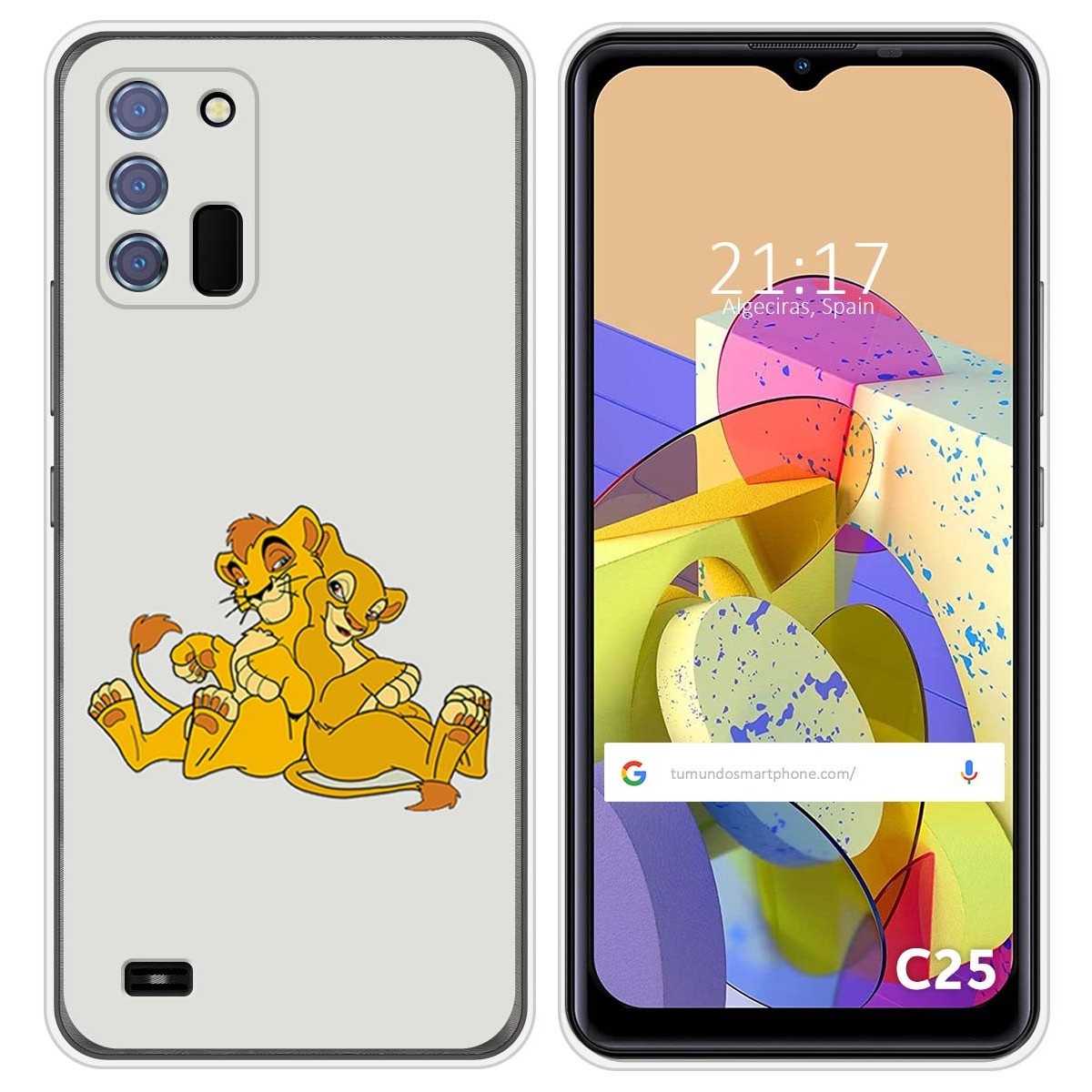 Funda Silicona para Oukitel C25 diseño Leones Dibujos
