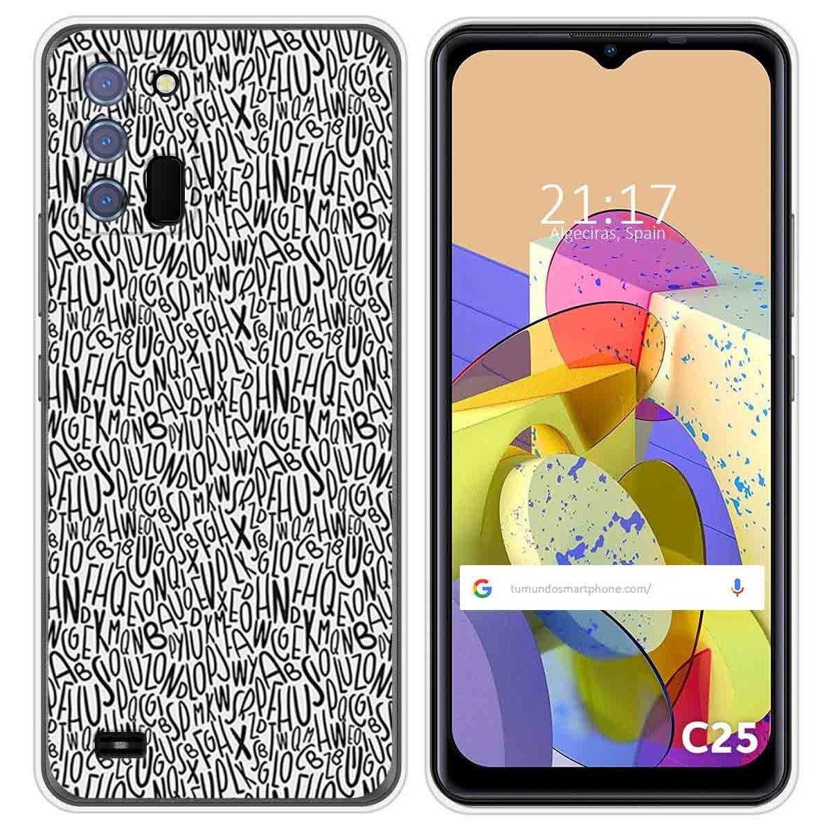 Funda Silicona para Oukitel C25 diseño Letras Dibujos