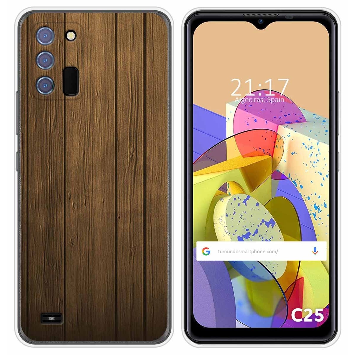Funda Silicona para Oukitel C25 diseño Madera Dibujos