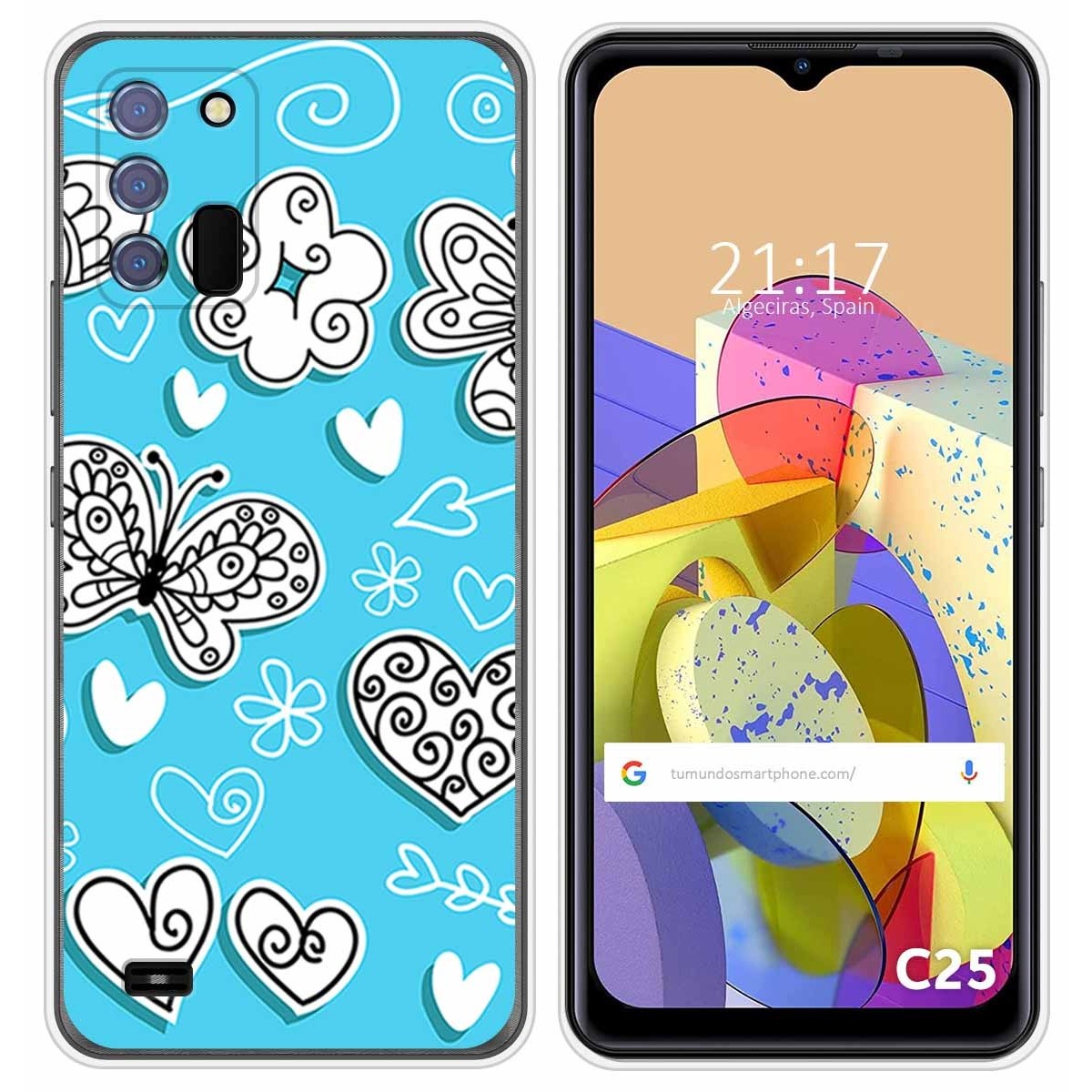Funda Silicona para Oukitel C25 diseño Mariposas Dibujos