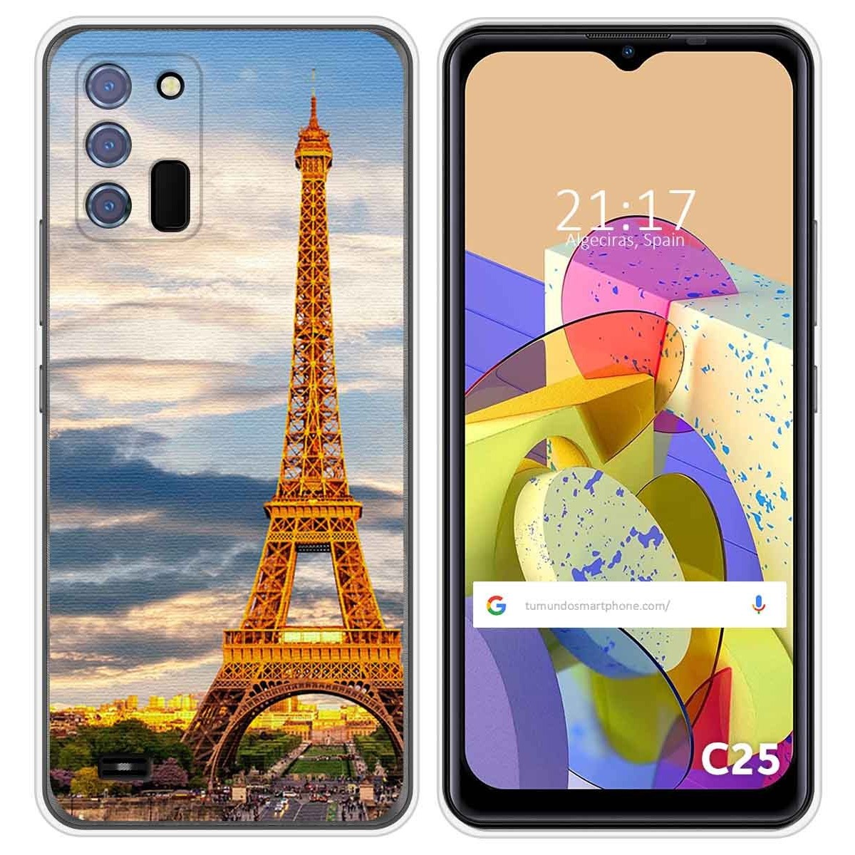 Funda Silicona para Oukitel C25 diseño Paris Dibujos