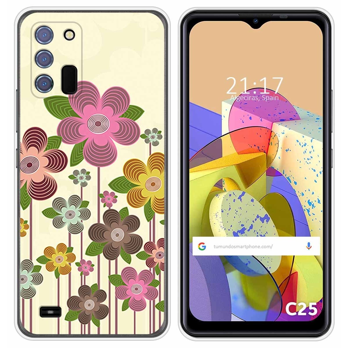 Funda Silicona para Oukitel C25 diseño Primavera En Flor Dibujos