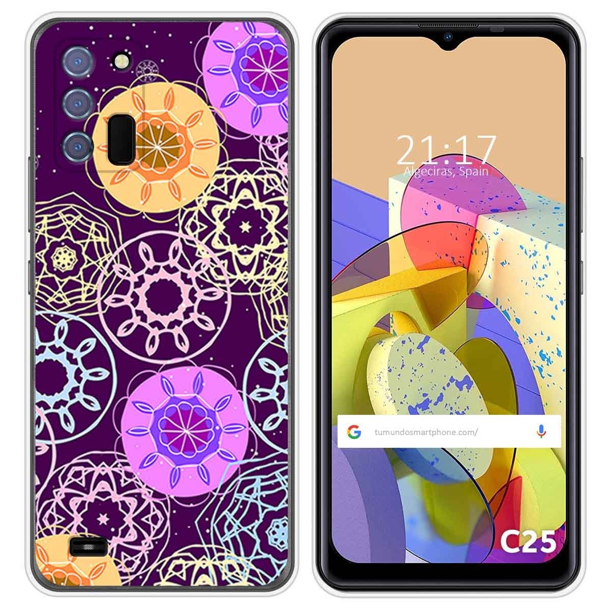 Funda Silicona para Oukitel C25 diseño Radial Dibujos