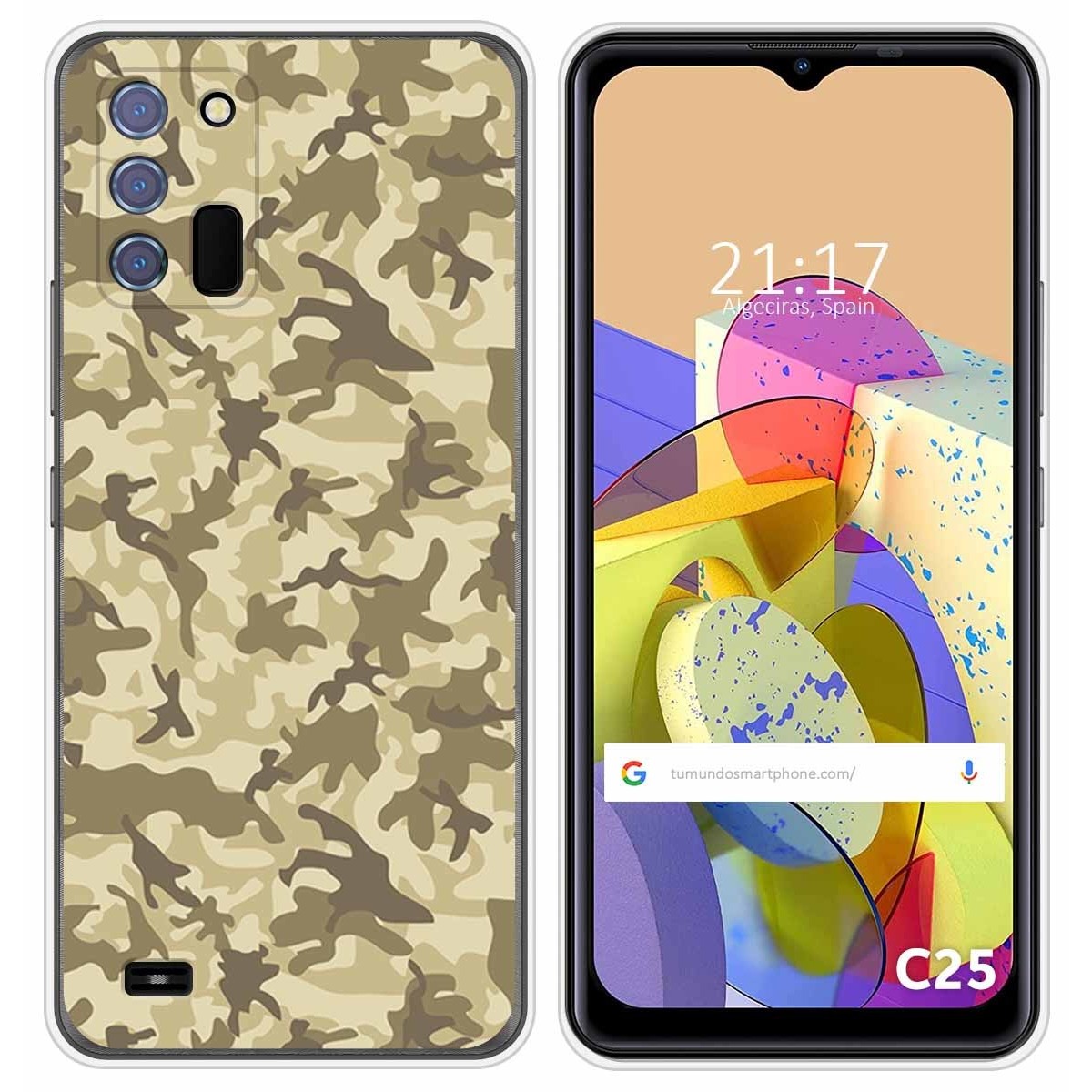 Funda Silicona para Oukitel C25 diseño Sand Camuflaje Dibujos