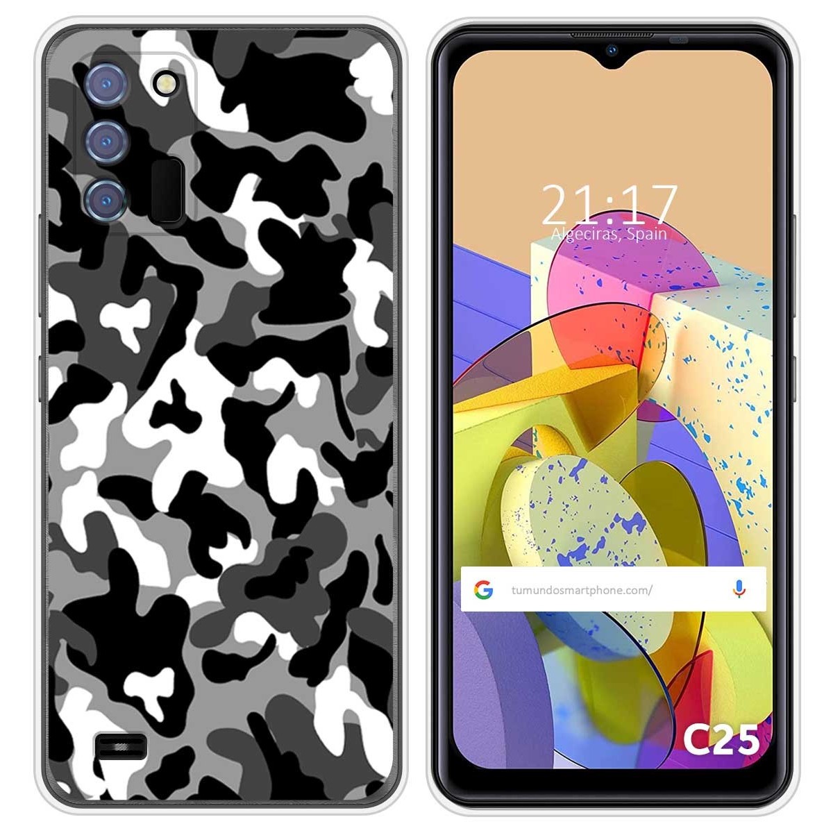 Funda Silicona para Oukitel C25 diseño Snow Camuflaje Dibujos