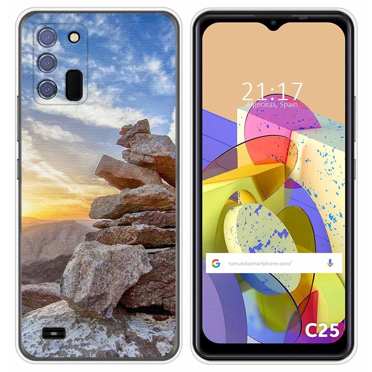 Funda Silicona para Oukitel C25 diseño Sunset Dibujos