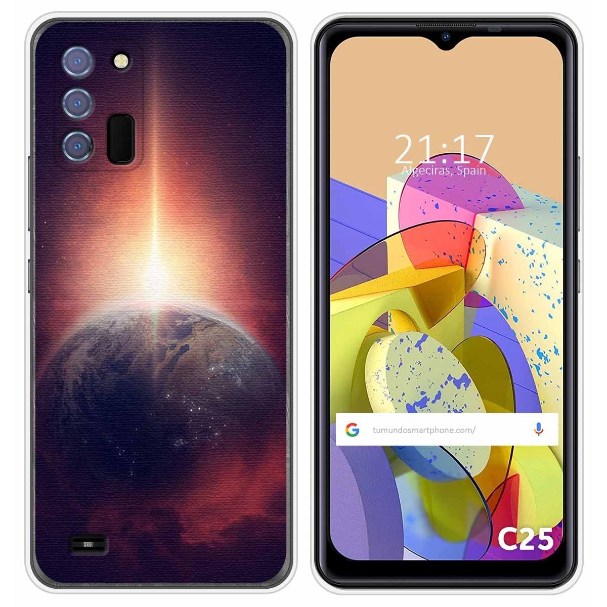 Funda Silicona para Oukitel C25 diseño Tierra Dibujos