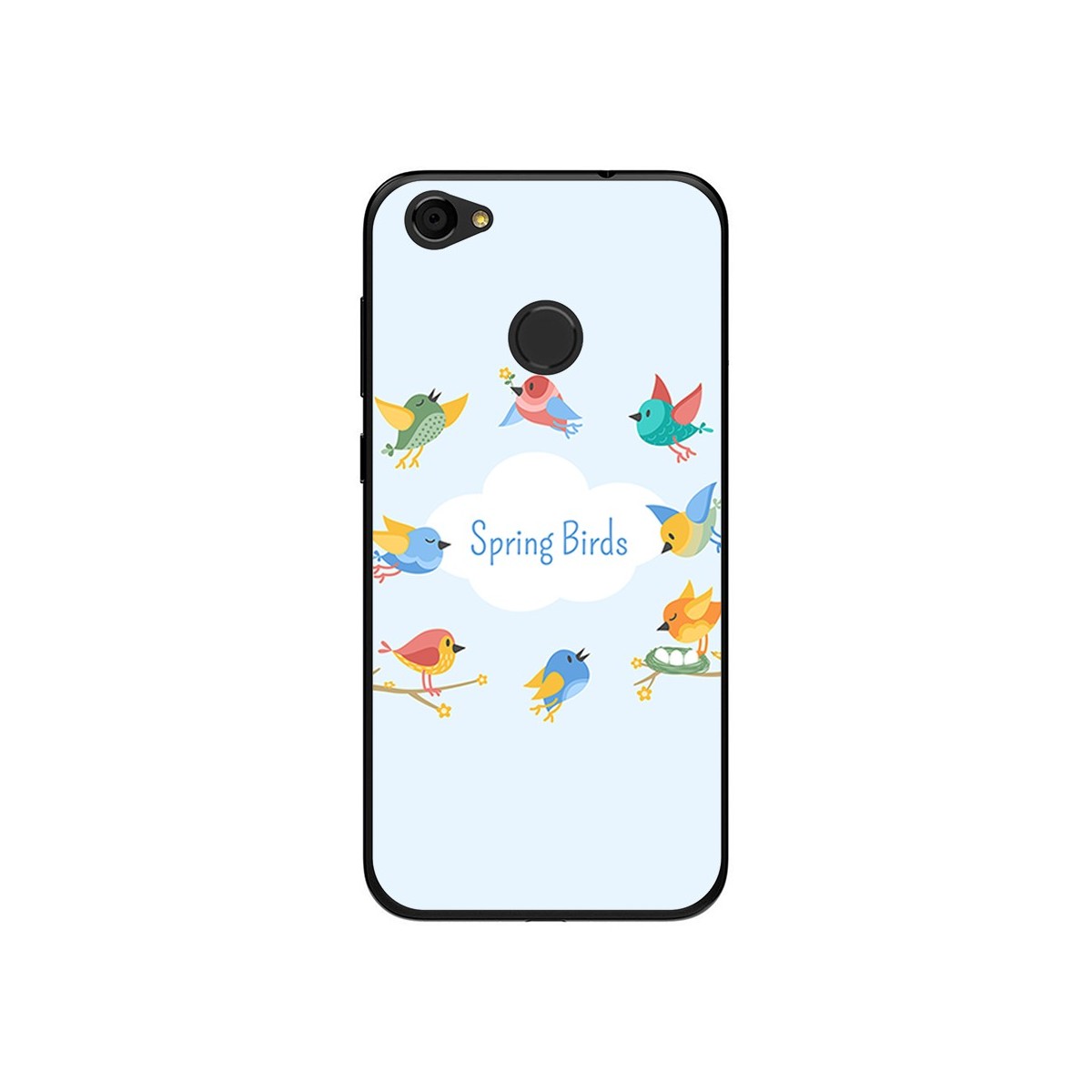 Funda Gel Tpu para Zte Blade A6 Diseño Spring Birds Dibujos