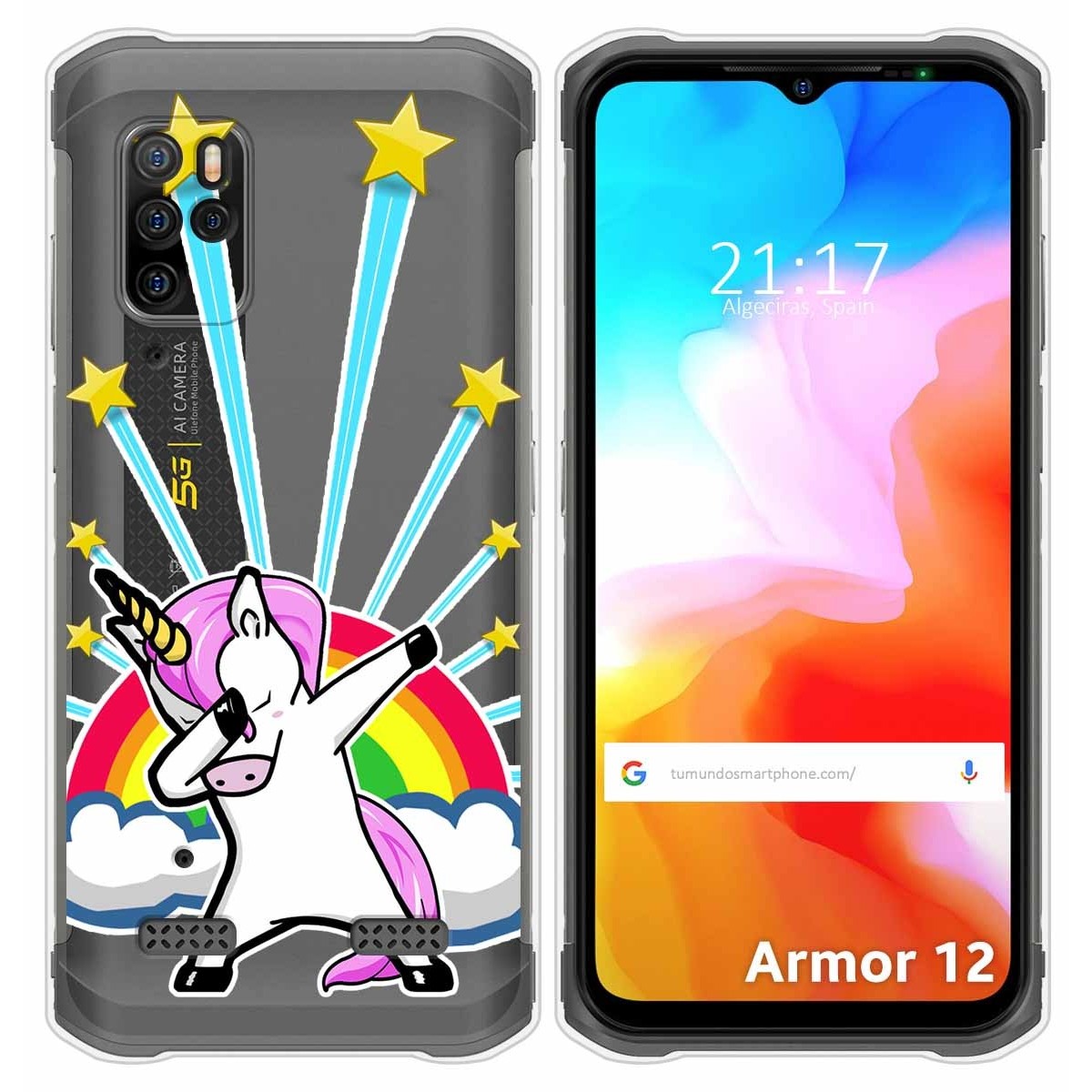 Funda Silicona Transparente para Ulefone Armor 12 5G diseño Unicornio Dibujos