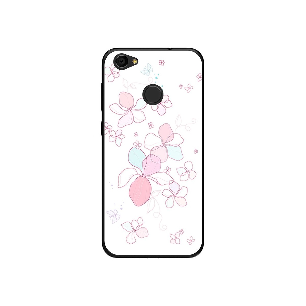 Funda Gel Tpu para Zte Blade A6 Diseño Flores Minimal Dibujos