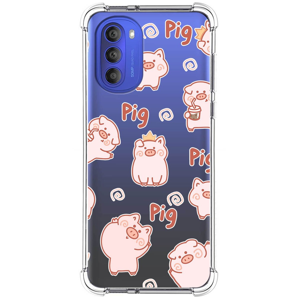 Funda Silicona Antigolpes para Motorola Moto G51 5G diseño Cerdos Dibujos