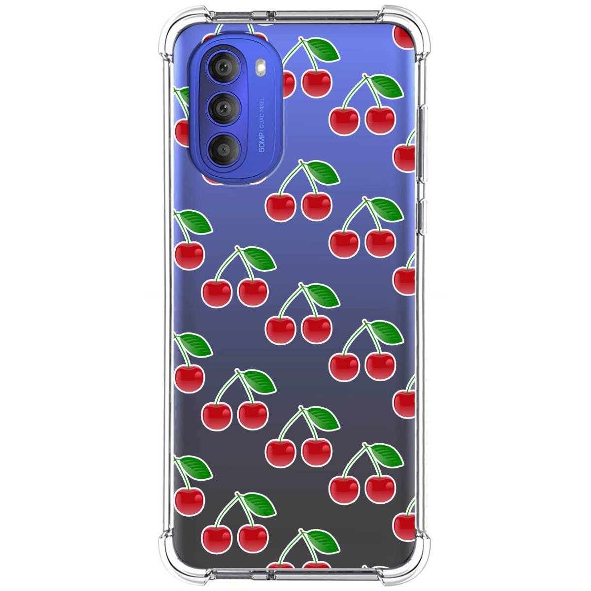 Funda Silicona Antigolpes para Motorola Moto G51 5G diseño Cerezas Dibujos