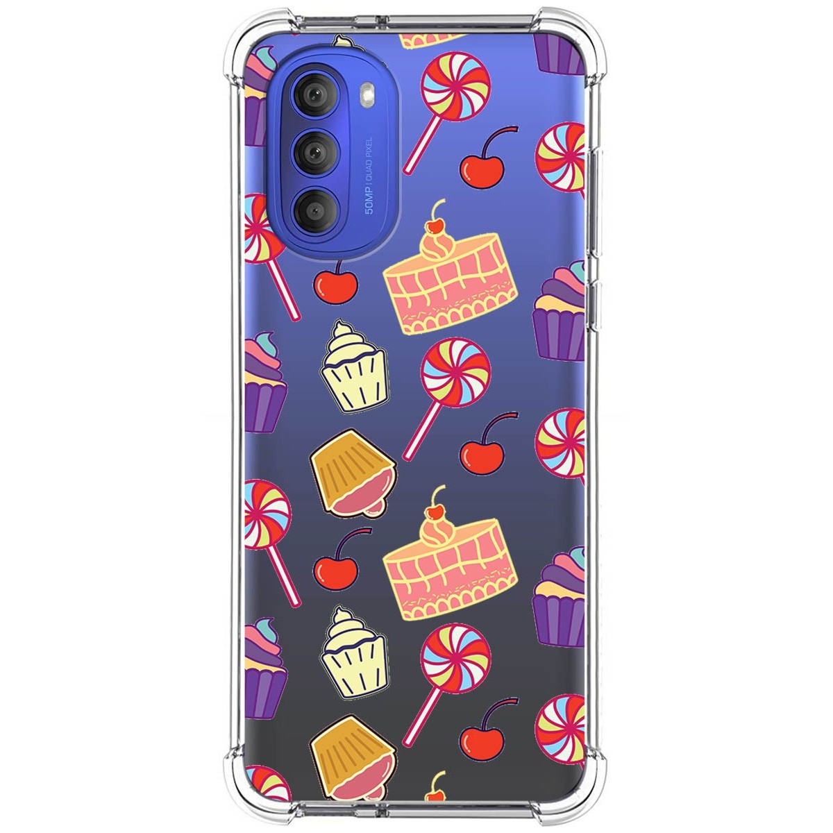 Funda Silicona Antigolpes para Motorola Moto G51 5G diseño Dulces 01 Dibujos