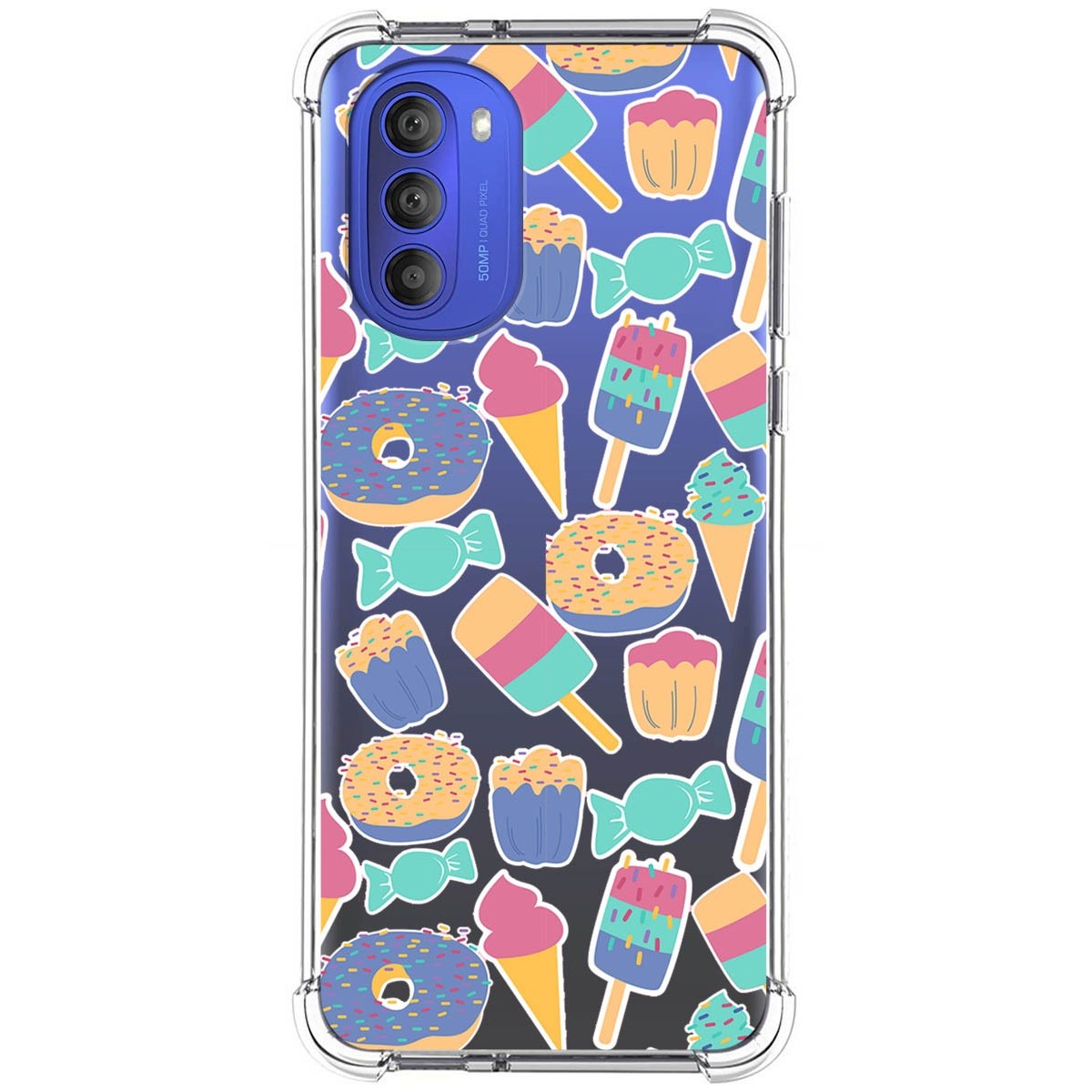Funda Silicona Antigolpes para Motorola Moto G51 5G diseño Dulces 02 Dibujos