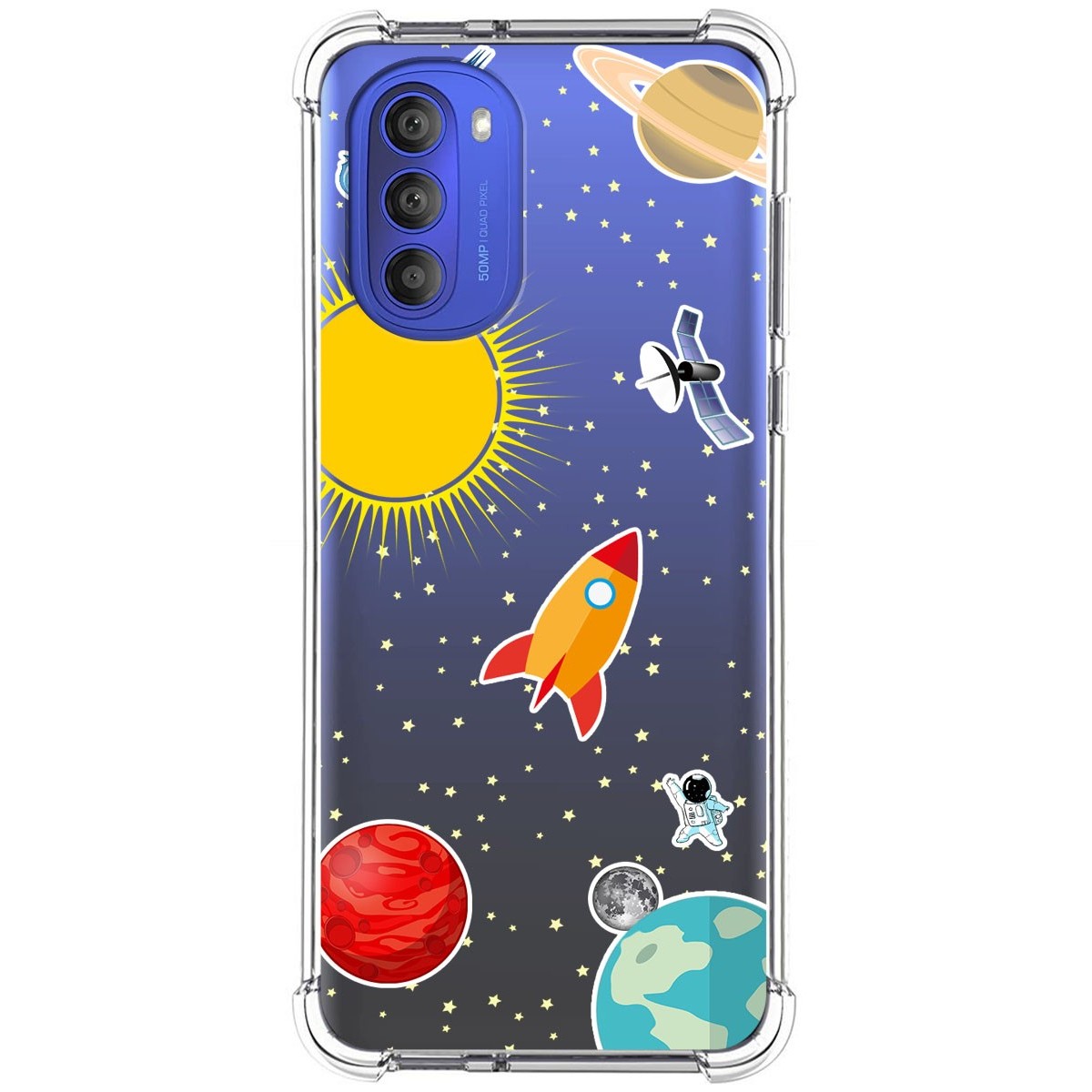 Funda Silicona Antigolpes para Motorola Moto G51 5G diseño Espacio Dibujos