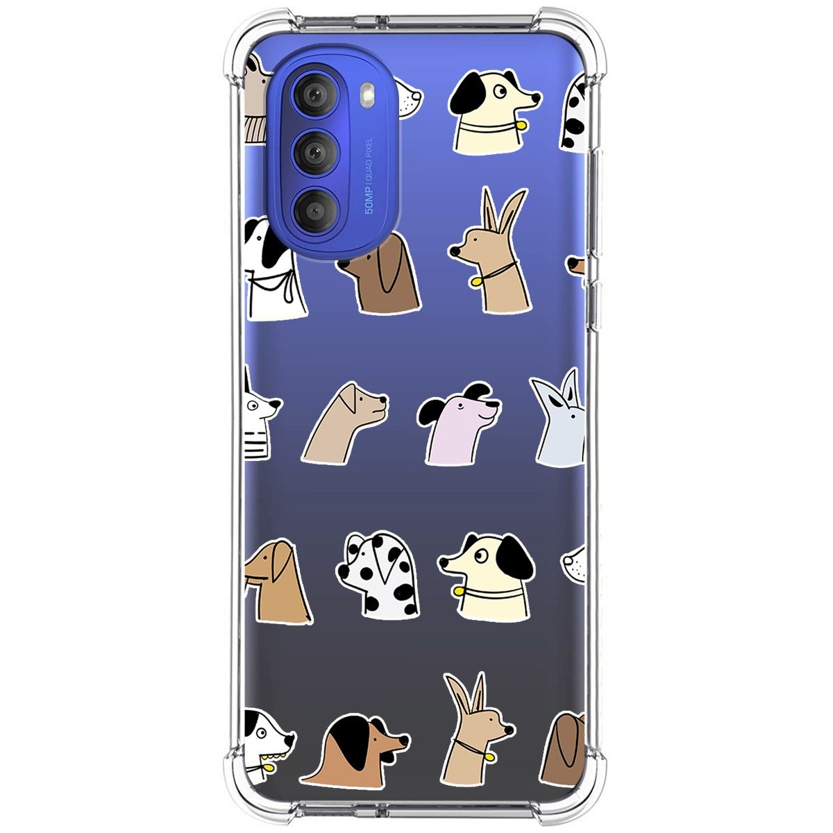 Funda Silicona Antigolpes para Motorola Moto G51 5G diseño Perros Dibujos