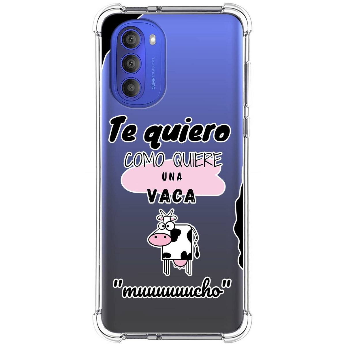 Funda Silicona Antigolpes para Motorola Moto G51 5G diseño Vaca Dibujos