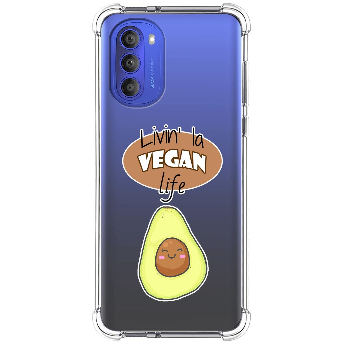 Funda Silicona Antigolpes para Motorola Moto G51 5G diseño Vegan Life Dibujos
