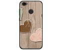 Funda Gel Tpu para Zte Blade A6 Diseño Corazones Madera Dibujos