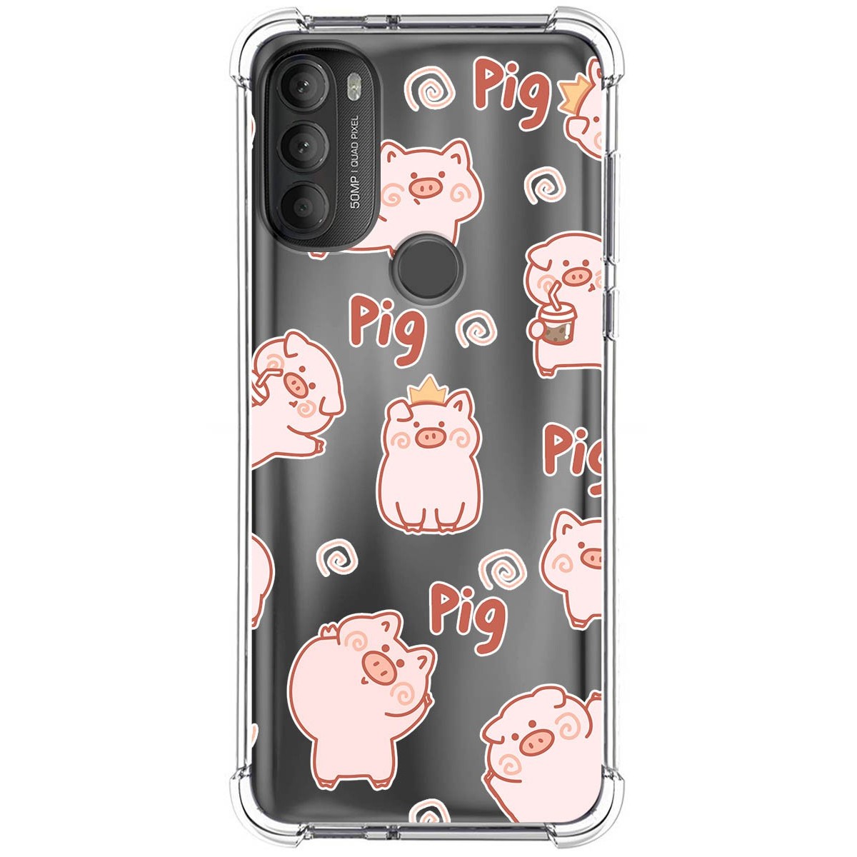 Funda Silicona Antigolpes para Motorola Moto G71 5G diseño Cerdos Dibujos