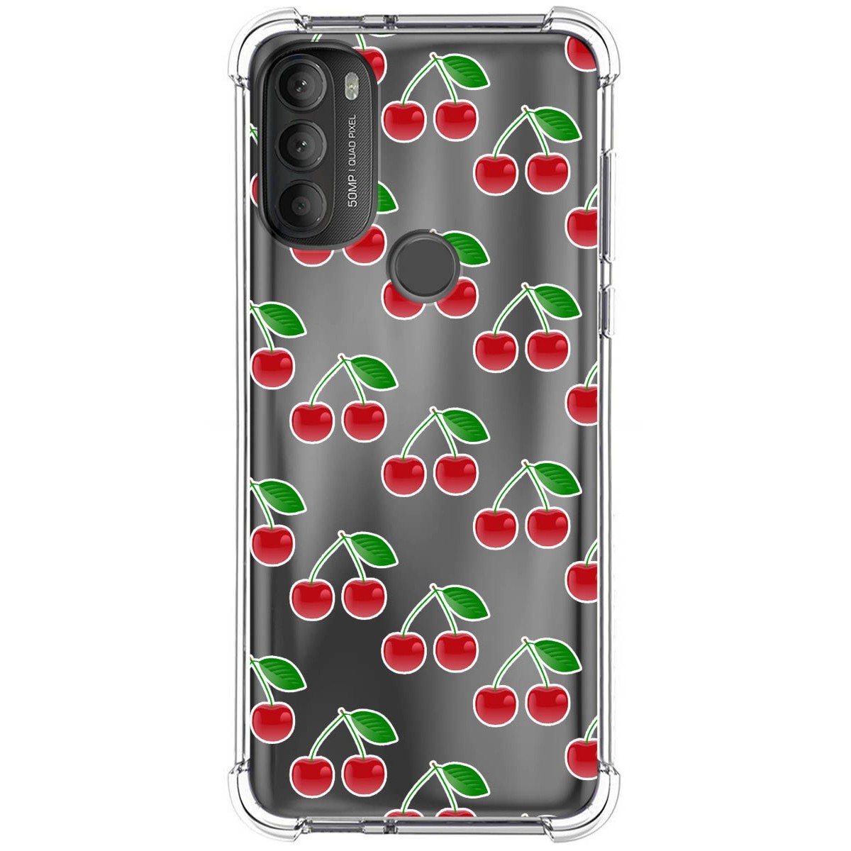 Funda Silicona Antigolpes para Motorola Moto G71 5G diseño Cerezas Dibujos