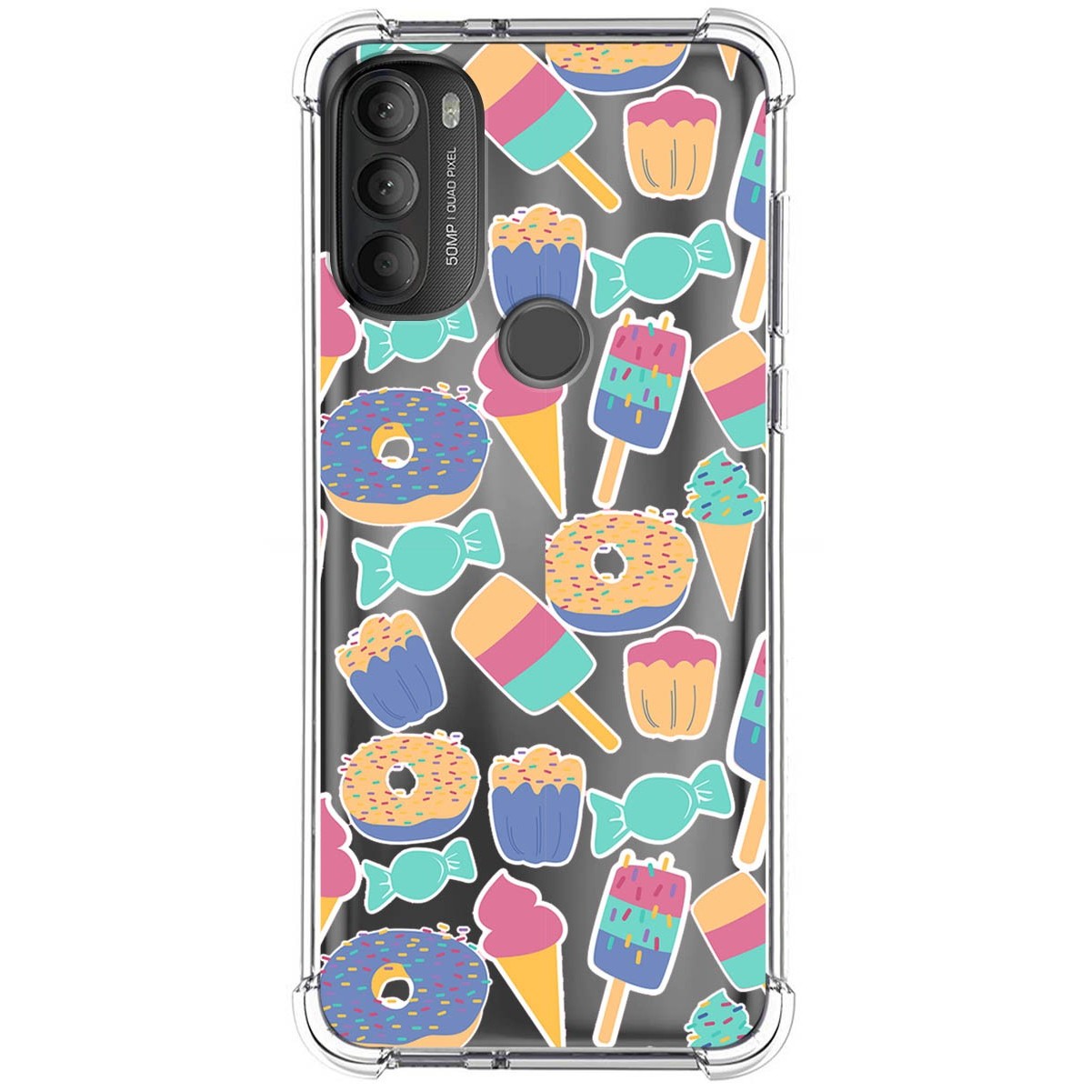 Funda Silicona Antigolpes para Motorola Moto G71 5G diseño Dulces 02 Dibujos