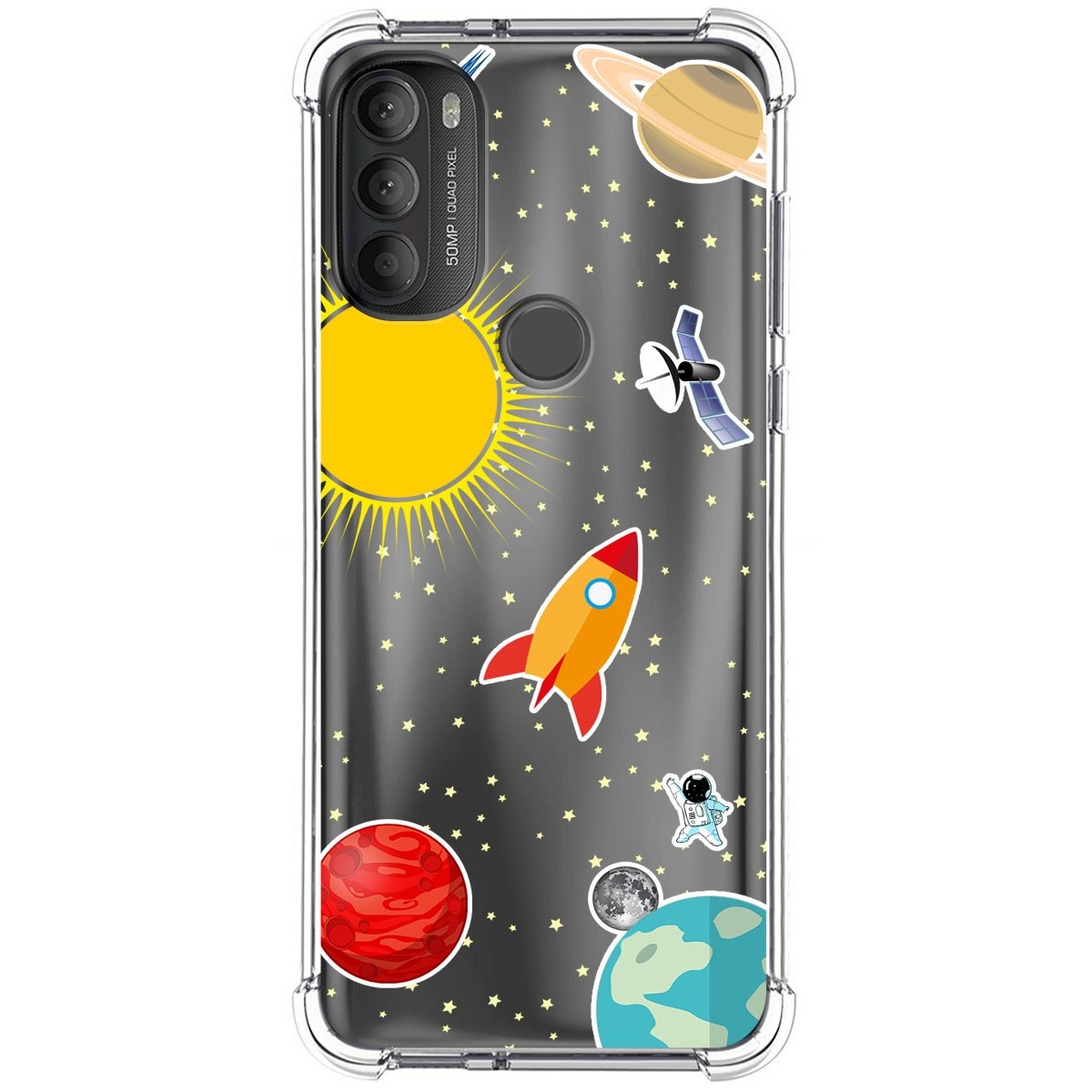 Funda Silicona Antigolpes para Motorola Moto G71 5G diseño Espacio Dibujos