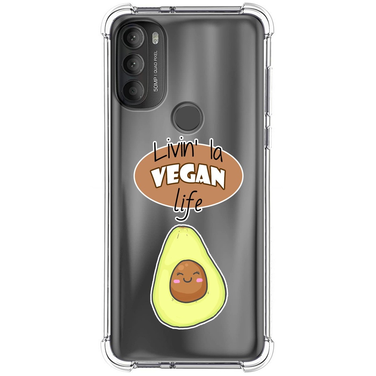 Funda Silicona Antigolpes para Motorola Moto G71 5G diseño Vegan Life Dibujos