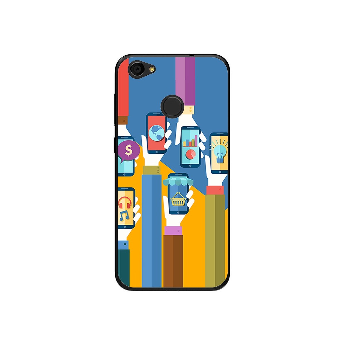 Funda Gel Tpu para Zte Blade A6 Diseño Apps Dibujos