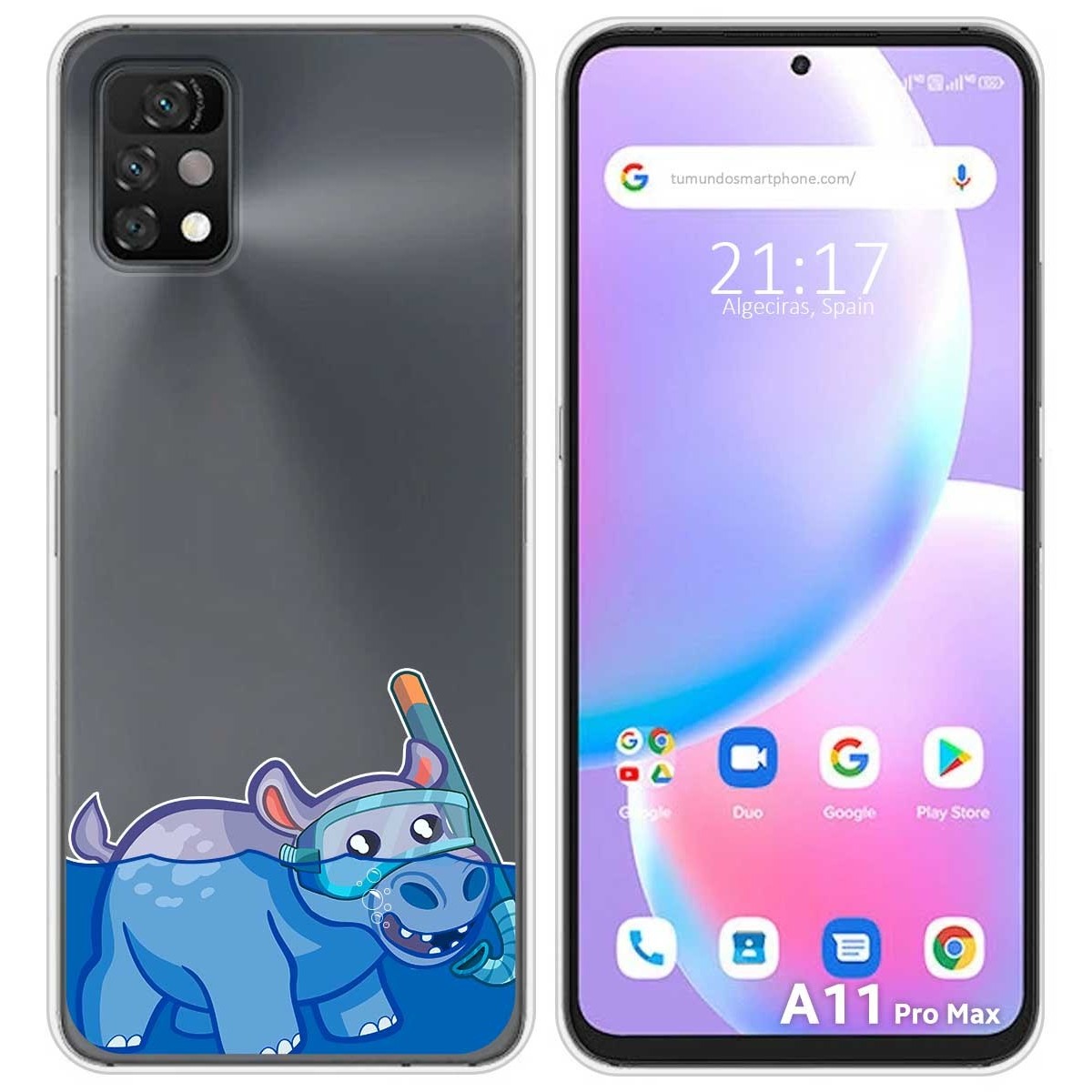 Funda Silicona Transparente para Umidigi A11 Pro Max diseño Hipo Dibujos