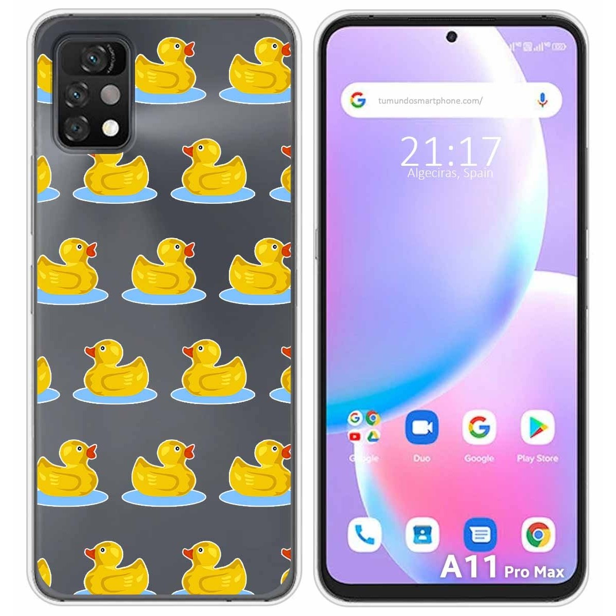 Funda Silicona Transparente para Umidigi A11 Pro Max diseño Pato Dibujos