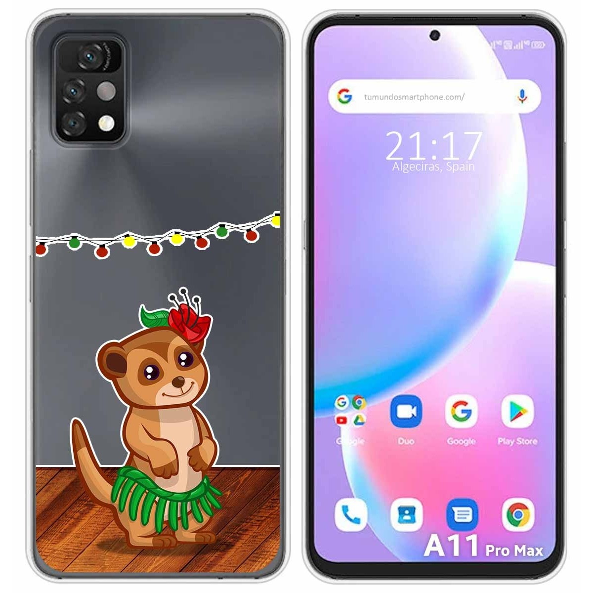 Funda Silicona Transparente para Umidigi A11 Pro Max diseño Suricata Dibujos